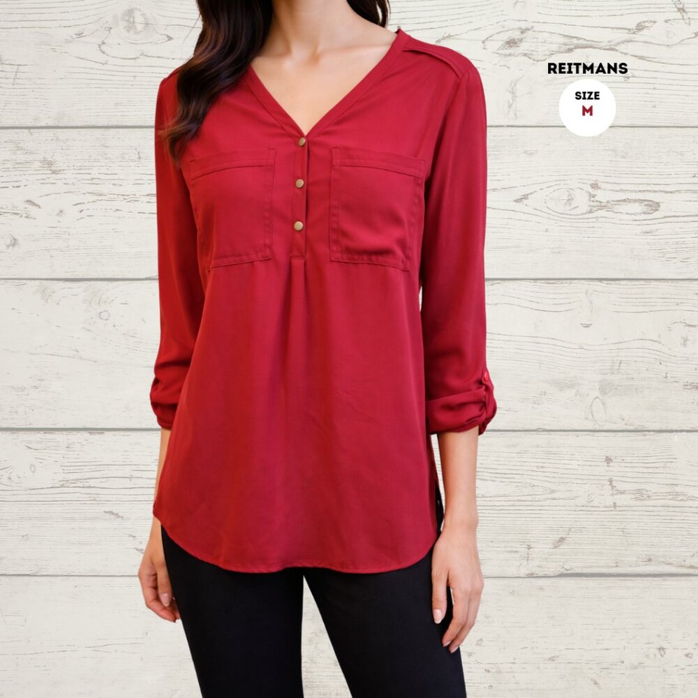 Reitmans Red Blouse – Size Medium